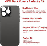 OEM Rear Back Glass Replacement for iPhone 15 Pro Max 6.7-inches with Reparing Tool Kit and Pre-Installed Adhesive (Black Titanium)